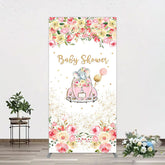 Lofaris Colorful Floral Elephant Baby Shower Rectangle Backdrop